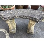 Curved Stone Garden bench