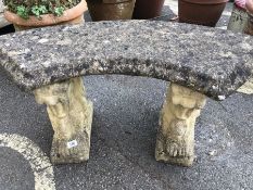 Curved Stone Garden bench