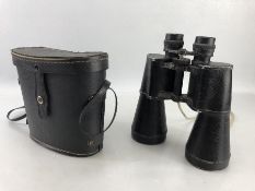 Two Pairs of Binoculars: Vintage Naval pair and Carl Zeiss Jena Dekarem 10 x 50 in original case