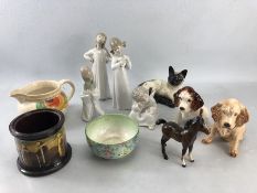 Collection of various China animals and figurines to include Lladro, Beswick, Sylvac