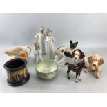 Collection of various China animals and figurines to include Lladro, Beswick, Sylvac