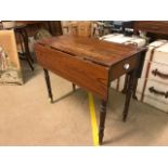 Small drop leaf table on turned legs