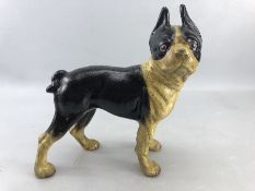 Cast iron figure of a Boston Terrier approx 25cm in height