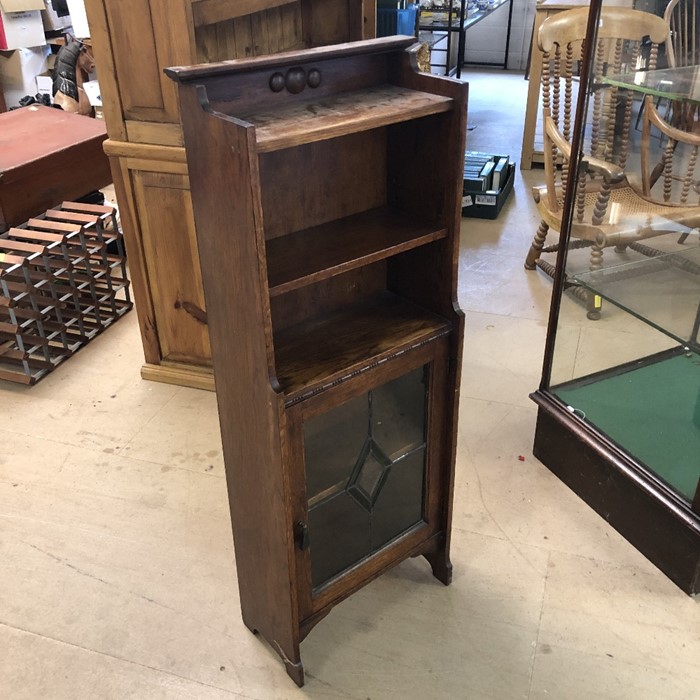 Small book case with glazed cupboard under, approx 47cm x 20cms x 119cms tall - Image 5 of 6