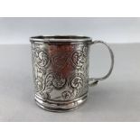 Georgian Silver small engraved mug Birmingham 1824 approx 6cm tall