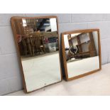 Two Mid Century wooden framed mirrors, one by Clark Eaton, the largest approx 68cm x 39cm