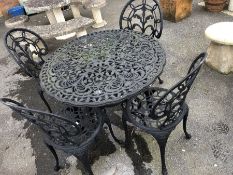 Aluminium Lightweight Bistro style garden table and four chairs