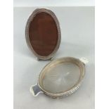 Silver hallmarked Silver and glass dish (Chester) and Silver hallamrked Photo frame marked Stirling