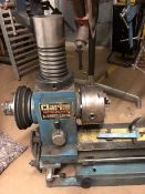 Metalwork lathe: A Clarke Metalworker 6-speed Lathe with a large quantity of tools