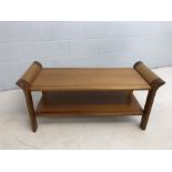 Mid Century oblong coffee table with shelf under, approx 113cm x 49cm x 44cm tall