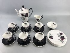 Royal Albert ''Masquerade'' Teaset to include six cups and saucers, six side plates, teapot, milk