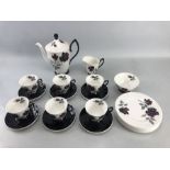 Royal Albert ''Masquerade'' Teaset to include six cups and saucers, six side plates, teapot, milk