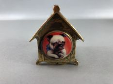 Brass cased dog kennel vesta case