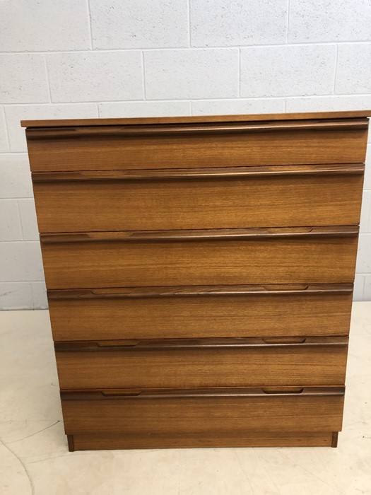 Mid Century Avalon chest of six drawers, approx 82cm x 45cm x 97cm tall - Image 2 of 9