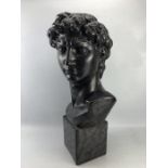 Large bust of Michelangelo's 'David', approx 58cm in height