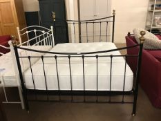 Victorian style black metal framed king size bed frame and mattress