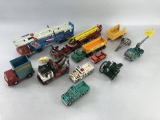 Collection of diecast vehicles, mostly Corgi, to include fire engine, car transporter etc