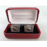 Pair of silver birds of prey cufflinks