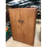 Small Mid Century gentleman's wardrobe / cupboard by Tudor Rose, approx 84cm x 47cm x 123cm tall