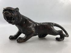 Bronze figure of a tiger, approx 30cm in length