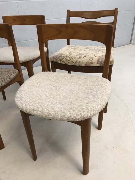 Four Mid Century low-backed chairs (two matching) with padded seats - Image 2 of 5