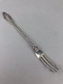 Silver hallmarked Pickle fork Dated Sheffield 1903 maker James Lewis & Sons approx 9cm