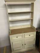 Cream painted kitchen dresser with two drawers and two cupboards under, approx 104cm wide x 203cm