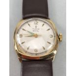 Tudor Rolex gentleman's 9ct gold watch in case