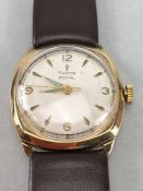 Tudor Rolex gentleman's 9ct gold watch in case