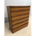 Mid Century Avalon chest of six drawers, approx 82cm x 45cm x 97cm tall