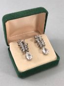 Boxed pair of diamante drop earrings