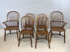 Set of six bentwood Windsor chairs to include two carvers