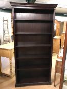 Large contemporary dark wood bookcase by Marks and Spencer with five shelves, approx 194cm tall x