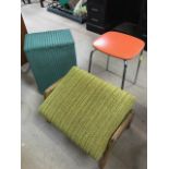 Collection of three vintage / retro items to include a Keron 1960s orange kitchen stool, a Lloyd