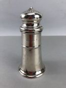 London Hallmarked silver sugar shaker by maker Edward Barnard & Sons Ltd approx 16cm tall