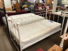 Victorian style white metal day bed with mattress