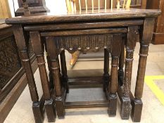 Nest of three oak tables