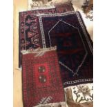 Collection of five Eastern / Oriental rugs, largest approx 122cm x 80cm