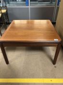 Square Mid Century coffee table, approx 72cm x 72cm x 41cm tall