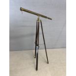 Brass telescope on extending tripod