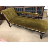 Victorian Chaise Longue on turned legs with original castors