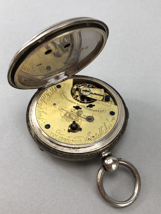 A substantial silver chronograph pocket watch by J. Richardson, Coventry, signed to inside F.W. - Image 9 of 17