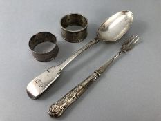 Hallmarked George V Silver serving spoon by William Eaton London hallmarked 1832 and two