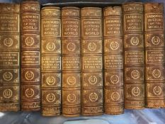 Books: Hamsworth History of the World in eight volumes leather spines, good condition