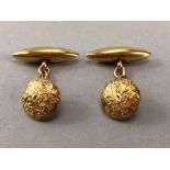 Pair of 15ct Gold cufflinks (total weight approx 5.2g)