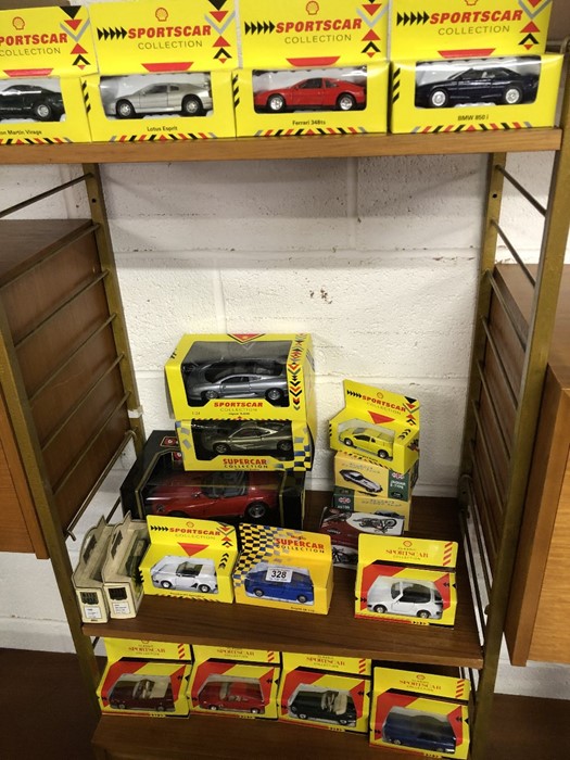 Collection of boxed Diecast vehicles and motorbikes, approx 20 in total