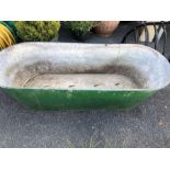 Large galvanised trough / bath, approx 140cm x 52cm x 37cm tall