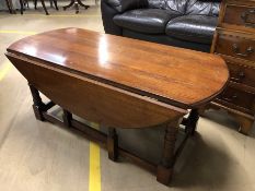 Drop leaf large coffee table with two drawers approx 120cm in length