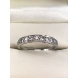 White Gold Half Eternity ring set with Diamonds size 'R'