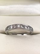 White Gold Half Eternity ring set with Diamonds size 'R'